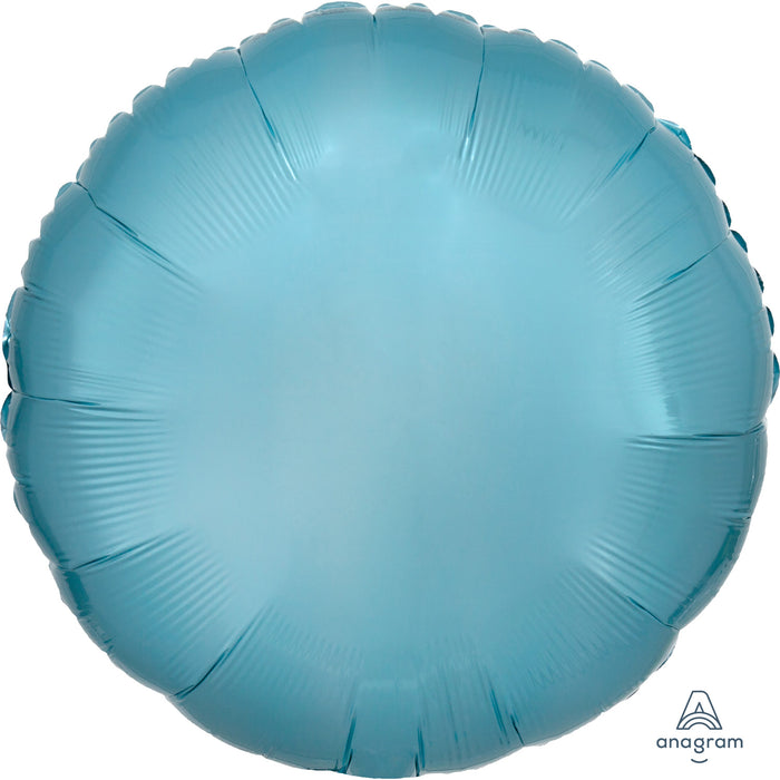 18 Inch Round Metallic Pastel Blue Plain Foil (Flat)