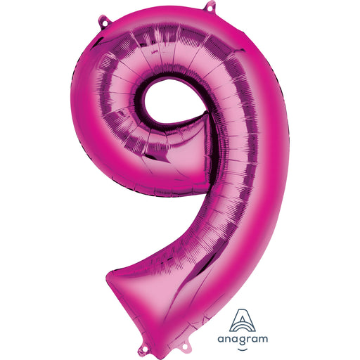 34'' Shape Foil Number 9 - Magenta (Anagram)