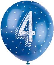 12'' Pearlised Latex Assorted Number 4 Birthday Balloons