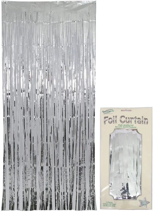 Metallic Silver Shimmer Curtain 0.90M X 2.40M