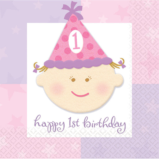 Lunch Napkin First Bday Girl