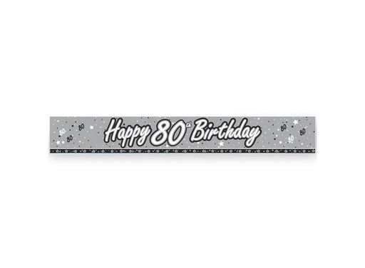 Age 80 Black/Silver Banner
