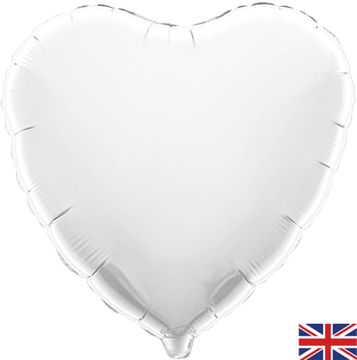 18'' Packaged Heart White Foil Balloon