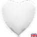 18'' Packaged Heart White Foil Balloon