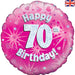 18'' Foil Happy 70th Birthday Pink