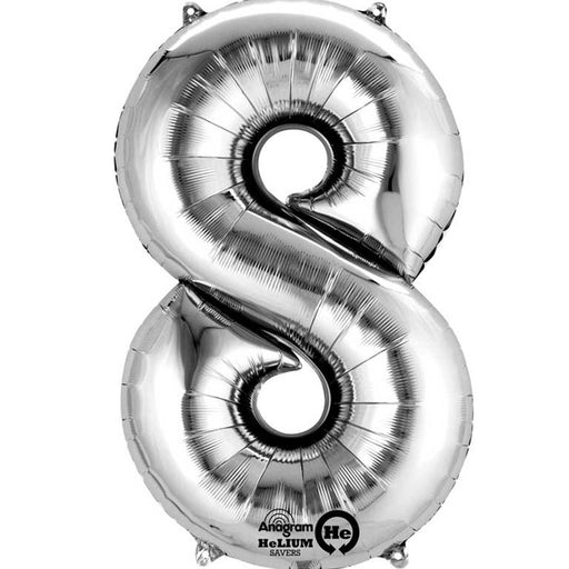 Number 8 Silver Minishape Foil 16 Inch