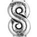 Number 8 Silver Minishape Foil 16 Inch