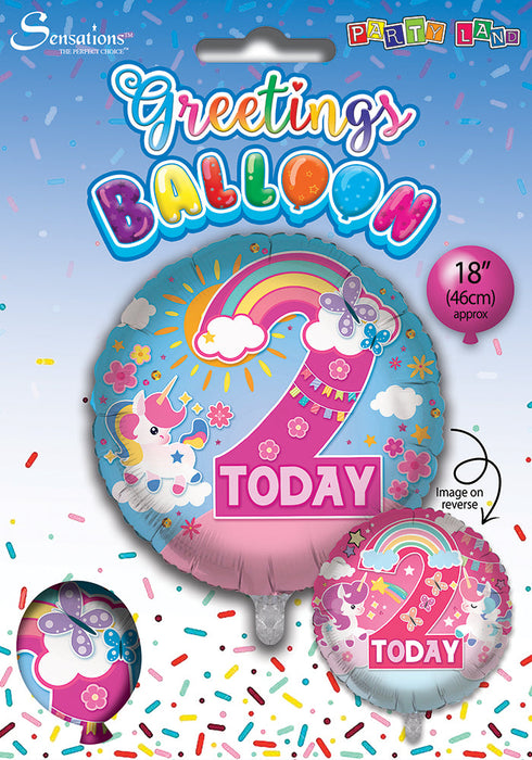 Rainbow / Pink 2nd Birthday 18 Inch Foil Balloon