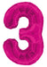 Giant Pink Foil Number '3' Balloon