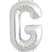 34'' Super Shape Foil Letter G - Silver