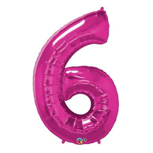 34'' Shape Foil Number 6 - Magenta (Qualatex)