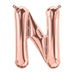 16'' Foil Letter N - Rose Gold Packaged Air Fill