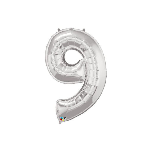 34'' Shape Foil Number 9 - Silver (Qualatex)