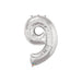 34'' Shape Foil Number 9 - Silver (Qualatex)