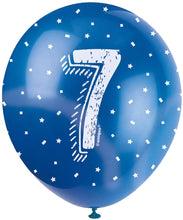 12'' Pearlised Latex Assorted Number 7 Birthday Balloons