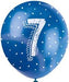 12'' Pearlised Latex Assorted Number 7 Birthday Balloons