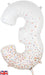 34" Number 3 Sparkling Fizz Holographic Rose Gold