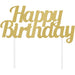 Gold Happy Birthday Cake Topper