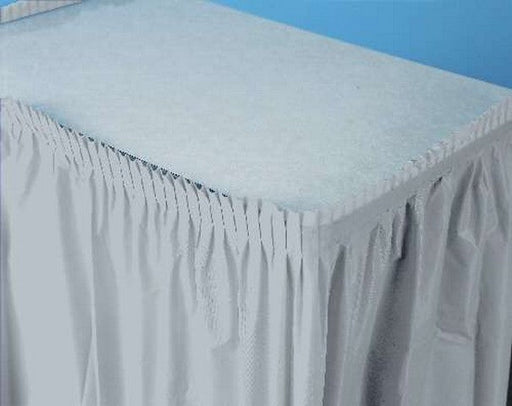 Silver Plastic Table Skirt