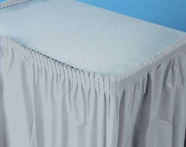 Silver Plastic Table Skirt