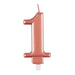 Metallic Rose Gold Number 1 Birthday Candle