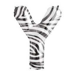 34'' Super Shape Foil Letter Y - Zebra