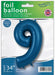 Navy Blue Number 9 - 34 Inch