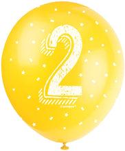 12'' Pearlised Latex Assorted Number 2 Birthday Balloons