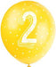 12'' Pearlised Latex Assorted Number 2 Birthday Balloons