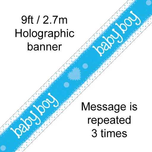 FOIL BANNER ITS A BOY PASTEL HEART