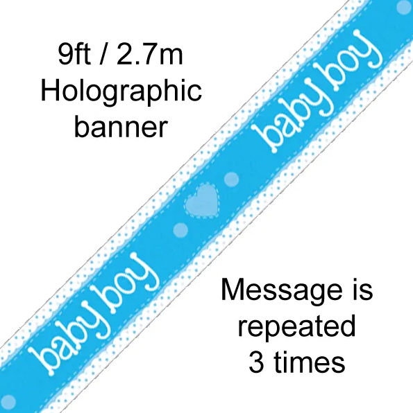 FOIL BANNER ITS A BOY PASTEL HEART