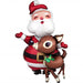 48'' Santa & Reindeer Airwalkers Foil Balloon, Multicolor