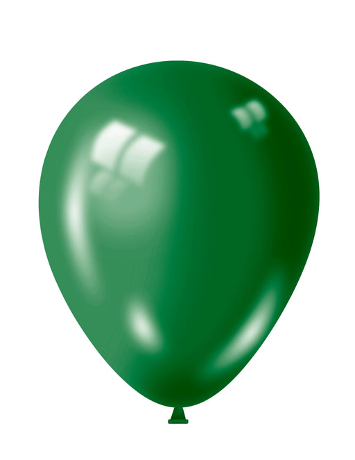 12" Green Shiny Balloons 15pk