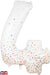 34" Number 4 Sparkling Fizz Holographic Rose Gold