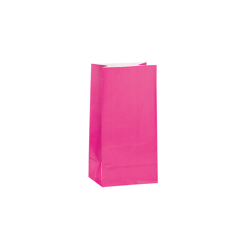 Paper Party Bags Hot Pink (12pk)