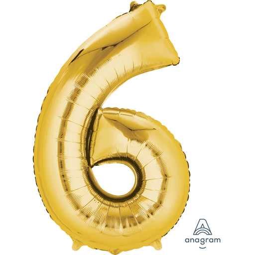 34'' Shape Foil Number 6 - Gold (Anagram)