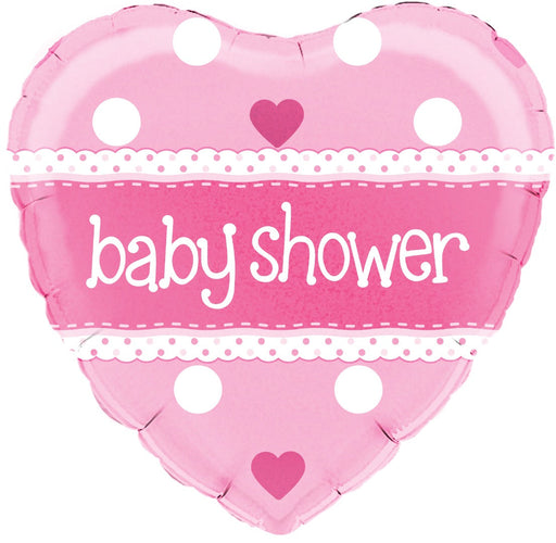 18'' Foil Its A Baby Shower Heart Pink