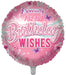 Pink Happy Birthday Wishes 18 Inch Foil Balloon