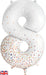 34" Number 8 Sparkling Fizz Holographic Rose Gold
