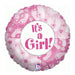 18'' Foil It?S A Girl Footprints