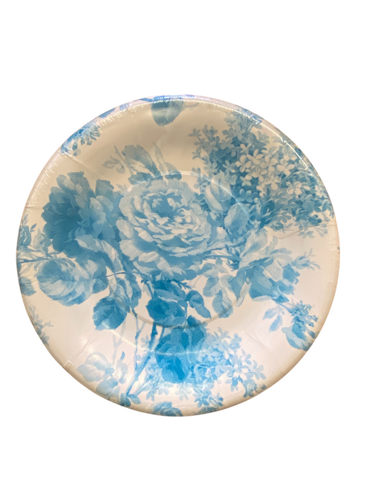 Caribbean Blue Flowers Dessert Plates 8pk