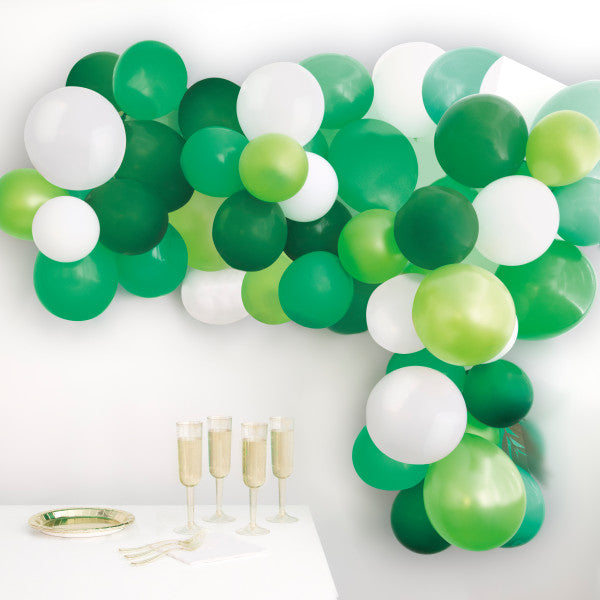 Green And White Balloon Arch