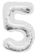 Giant Silver Foil Number '5' Balloon