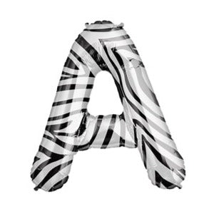 34'' Super Shape Foil Letter A - Zebra