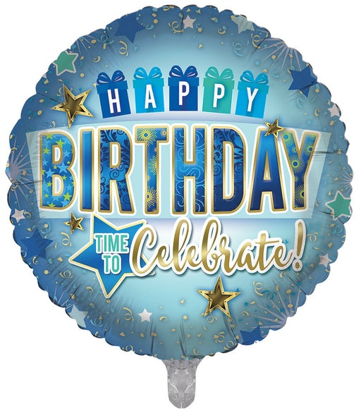 Blue Happy Birthday 18 Inch Foil Balloon