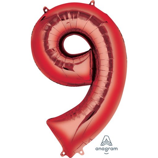 34'' Shape Foil Number 9 - Red (Anagram)