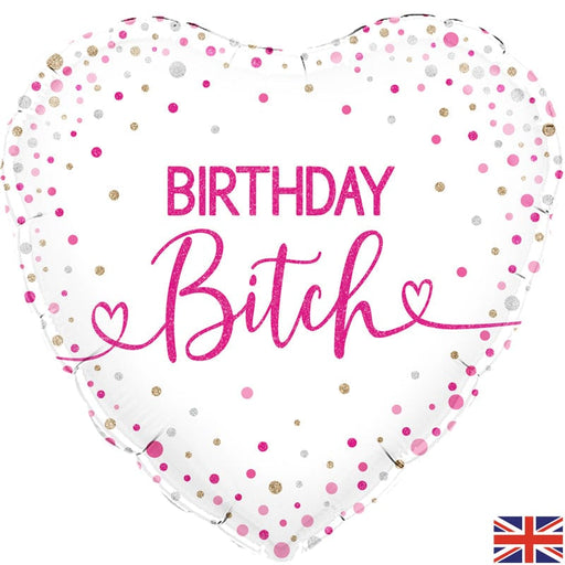Love Partying Foil Balloon Happy Birthday Bi%ch 18 Inch Round