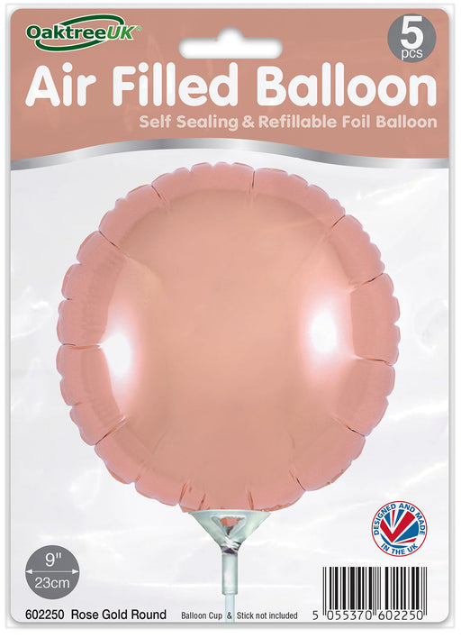 Rose Gold Round (9 Inch) Packaged 5pk