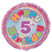 Age 5 Birthday Prism Round Foil Balloon 18'',