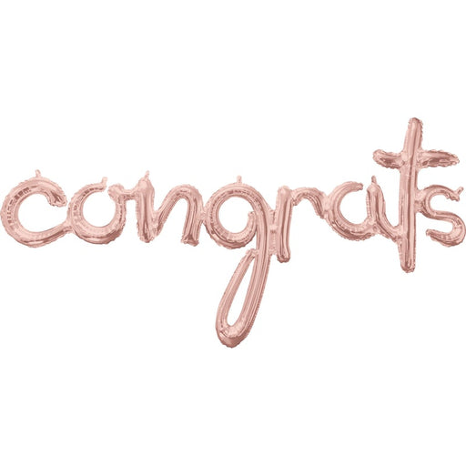 Congrats Rose Gold Script Foil Balloon